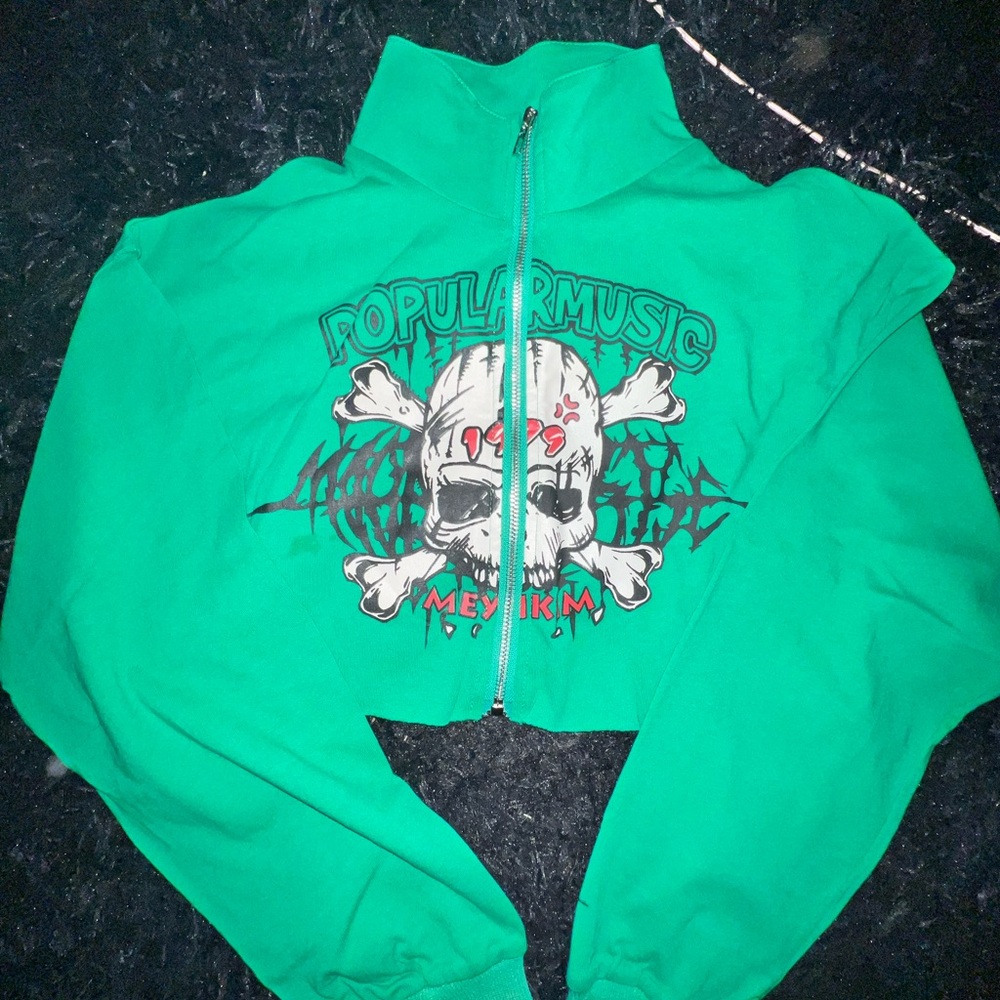 Crop zip up jacket